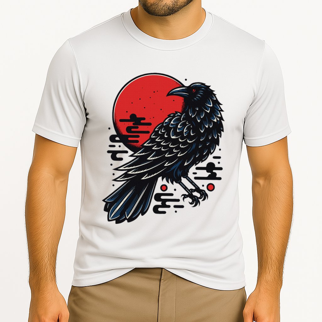 Dark Raven Epic Ninja Fight Anime Cooling Performance Crew T-Shirt