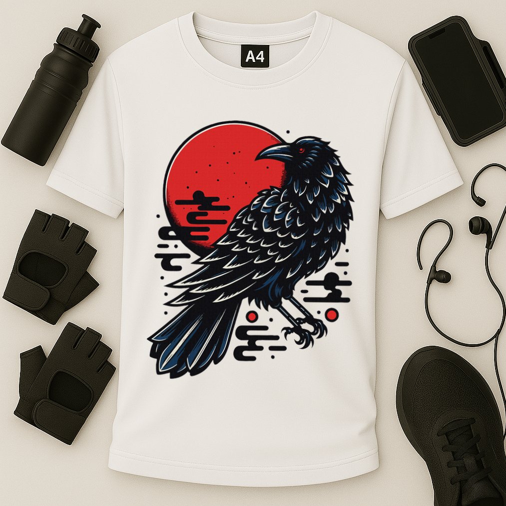 Dark Raven Epic Ninja Fight Anime Cooling Performance Crew T-Shirt