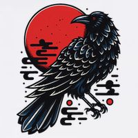 Dark Raven Epic Ninja Fight Anime Cooling Performance Crew T-Shirt
