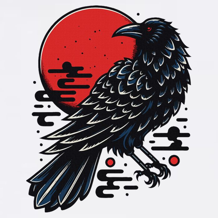 Dark Raven Epic Ninja Fight Anime Cooling Performance Crew T-Shirt