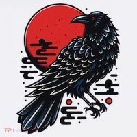 Dark Raven Epic Ninja Fight Anime Tall T-Shirt