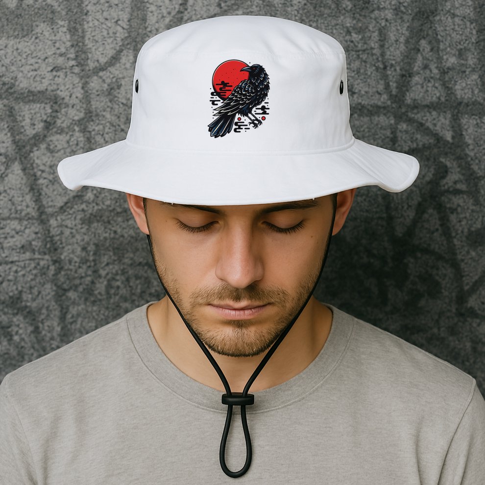 Dark Raven Epic Ninja Fight Anime Bucket Hat