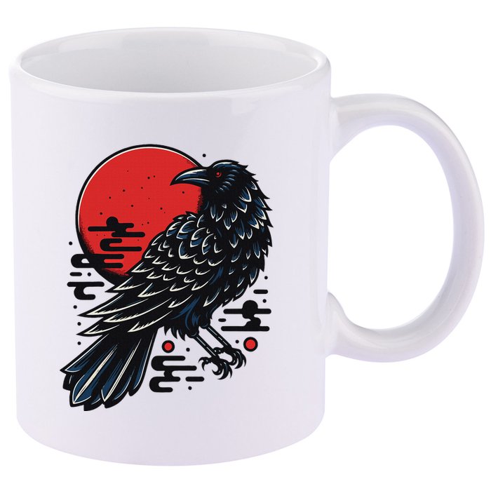 Dark Raven Epic Ninja Fight Anime 11oz C Handle Ceramic Mug