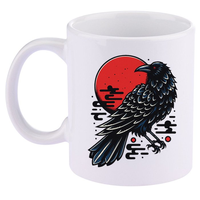 Dark Raven Epic Ninja Fight Anime 11oz C Handle Ceramic Mug