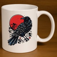 Dark Raven Epic Ninja Fight Anime 11oz C Handle Ceramic Mug