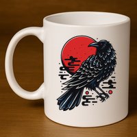 Dark Raven Epic Ninja Fight Anime 11oz C Handle Ceramic Mug