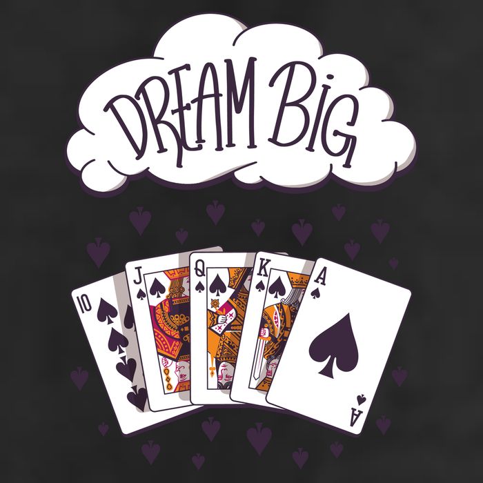 Dream Big Poker Hand 7 Panel Mesh Trucker Snapback Hat
