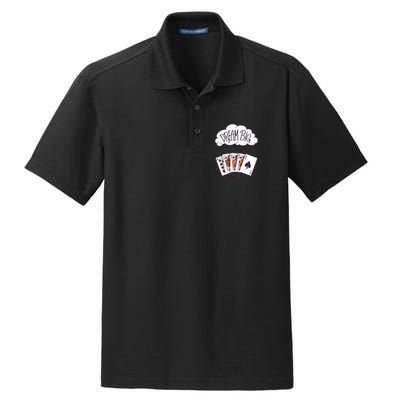 Dream Big Poker Hand Dry Zone Grid Polo