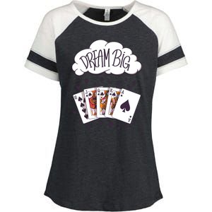 Dream Big Poker Hand Enza Ladies Jersey Colorblock Tee