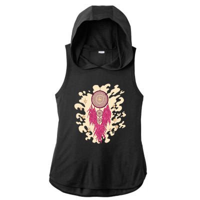 Dream Catcher Moon Ladies PosiCharge Tri-Blend Wicking Draft Hoodie Tank