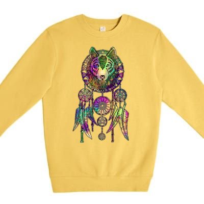 Dream Catcher Wolf Galaxy Premium Crewneck Sweatshirt