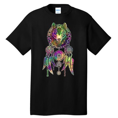 Dream Catcher Wolf Galaxy Tall T-Shirt