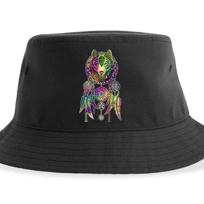 Dream Catcher Wolf Galaxy Sustainable Bucket Hat