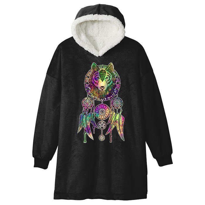 Dream Catcher Wolf Galaxy Hooded Wearable Blanket