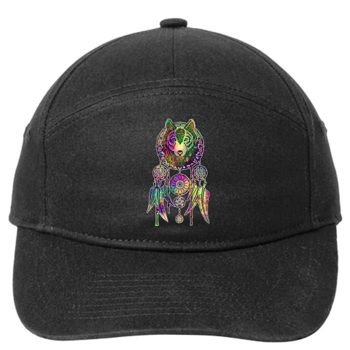 Dream Catcher Wolf Galaxy 7-Panel Snapback Hat