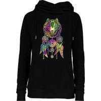 Dream Catcher Wolf Galaxy Womens Funnel Neck Pullover Hood