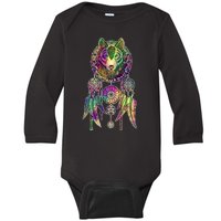 Dream Catcher Wolf Galaxy Baby Long Sleeve Bodysuit