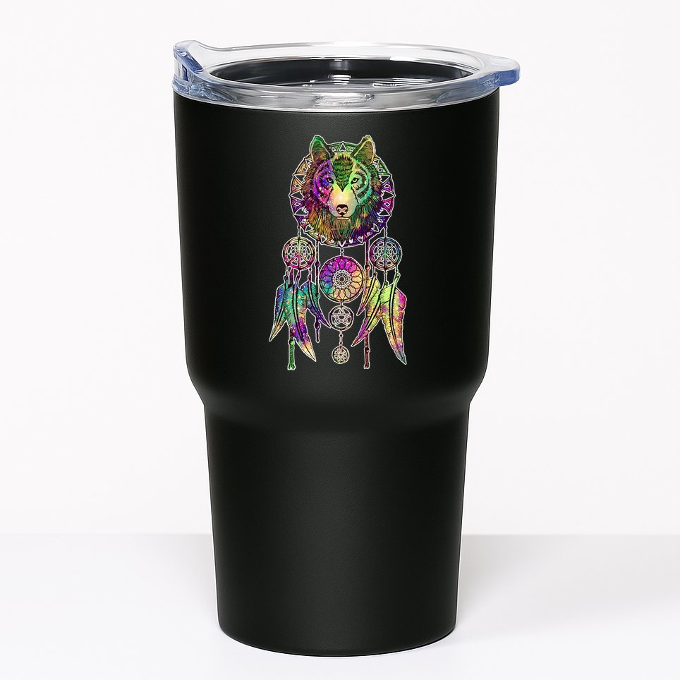 Dream Catcher Wolf Galaxy Tumbler