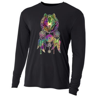 Dream Catcher Wolf Galaxy Cooling Performance Long Sleeve Crew