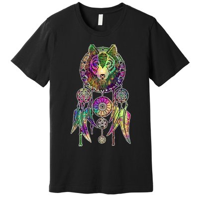 Dream Catcher Wolf Galaxy Premium T-Shirt