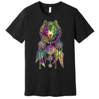 Dream Catcher Wolf Galaxy Premium T-Shirt