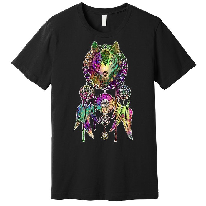 Dream Catcher Wolf Galaxy Premium T-Shirt