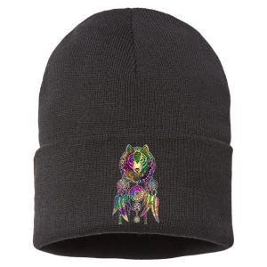 Dream Catcher Wolf Galaxy Sustainable Knit Beanie