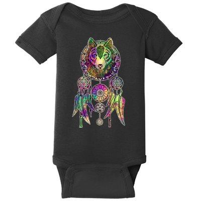 Dream Catcher Wolf Galaxy Baby Bodysuit