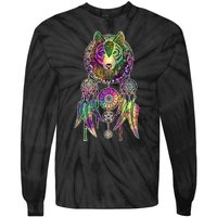 Dream Catcher Wolf Galaxy Tie-Dye Long Sleeve Shirt