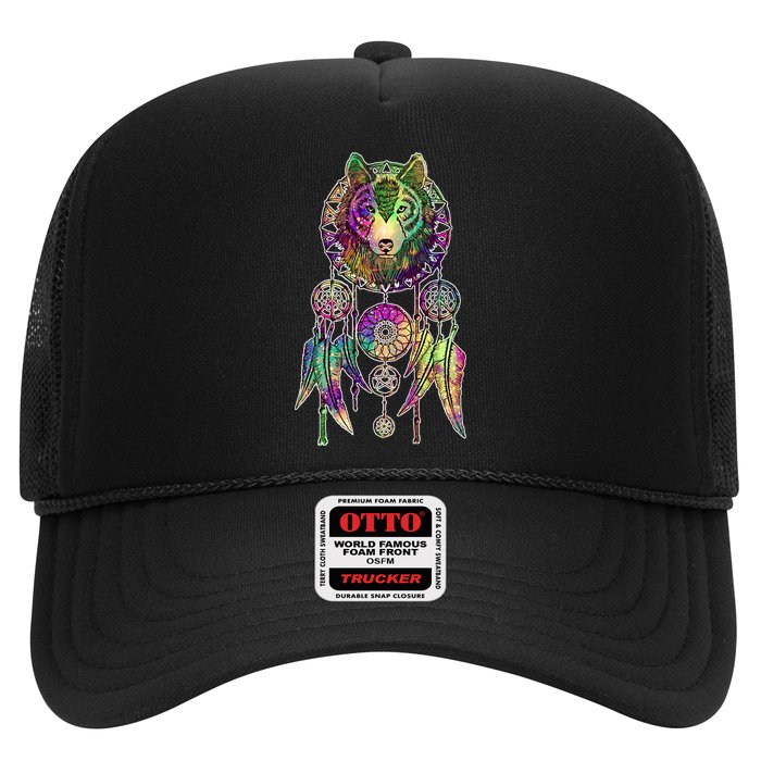 Dream Catcher Wolf Galaxy Trucker Hat