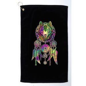 Dream Catcher Wolf Galaxy Platinum Collection Golf Towel