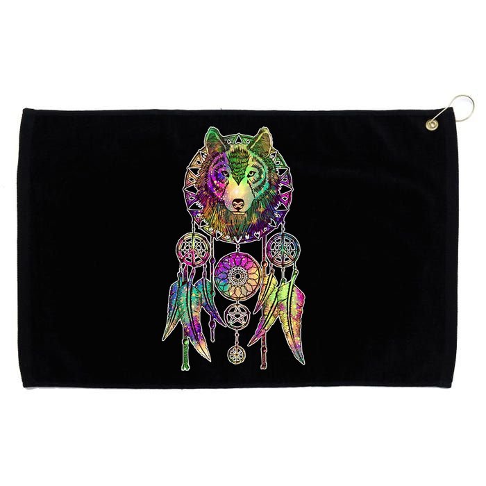 Dream Catcher Wolf Galaxy Grommeted Golf Towel