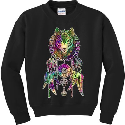 Dream Catcher Wolf Galaxy Kids Sweatshirt