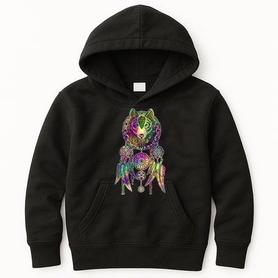 Dream Catcher Wolf Galaxy Kids Hoodie