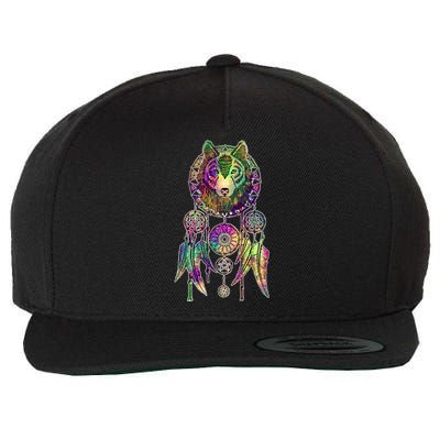 Dream Catcher Wolf Galaxy Wool Snapback Cap