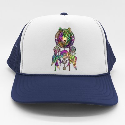 Dream Catcher Wolf Galaxy Trucker Hat