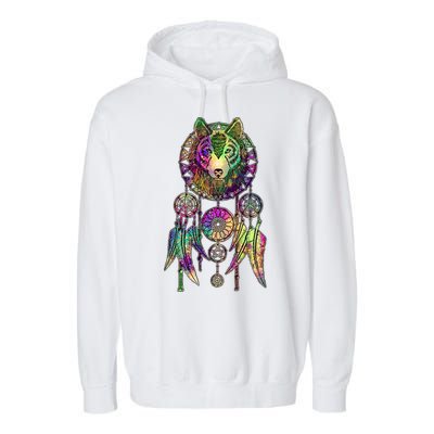 Dream Catcher Wolf Galaxy Garment-Dyed Fleece Hoodie