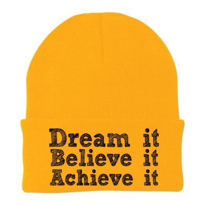 Dream It Believe It Achieve It Knit Cap Winter Beanie