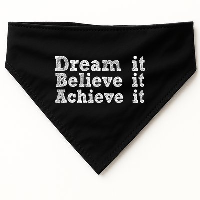 Dream It Believe It Achieve It USA-Made Doggie Bandana