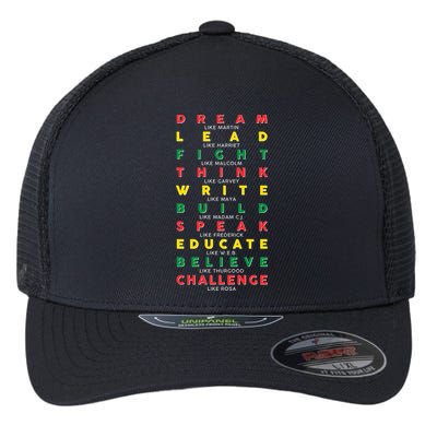 Dream Lead Fight Think Black History Month Flexfit Unipanel Trucker Cap