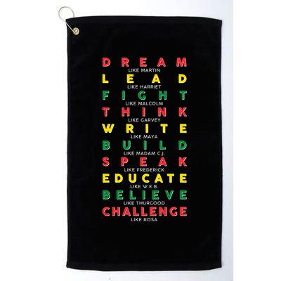 Dream Lead Fight Think Black History Month Golf Towel