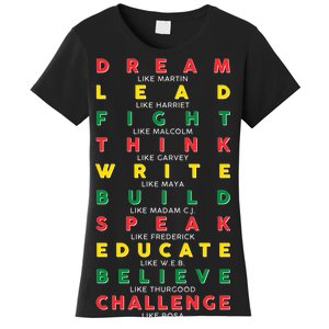 Dream Lead Fight Think Black History Month Women's T-Shirt