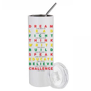 Dream Lead Fight Think Black History Month Stainless Steel Tumbler