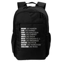 Dream Lead Fight Think Write Build Speak Educate Believe Challenge Backpack
