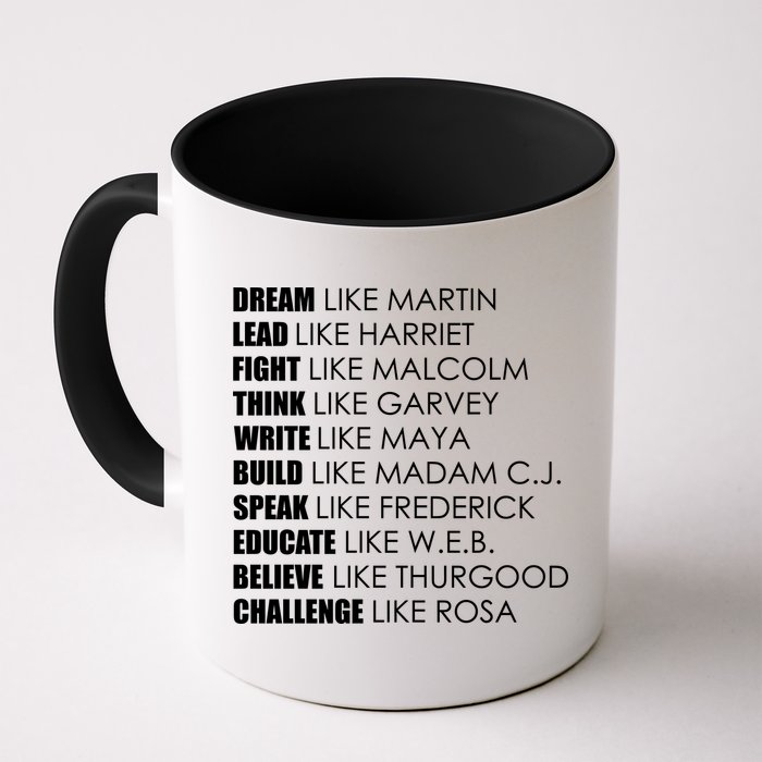 Dream Lead Fight Think Write Build Speak Educate Believe Challenge Mug
