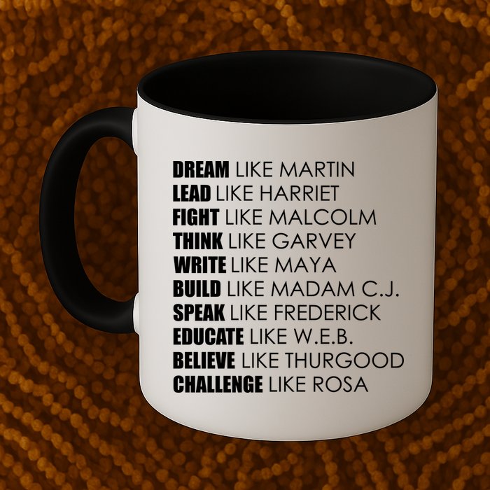 Dream Lead Fight Think Write Build Speak Educate Believe Challenge Mug