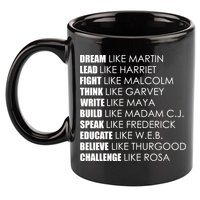 Dream Lead Fight Think Write Build Speak Educate Believe Challenge 11oz C Handle Ceramic Mug