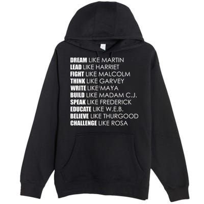 Dream Lead Fight Think Write Build Speak Educate Believe Challenge Premium Pullover Hoodie