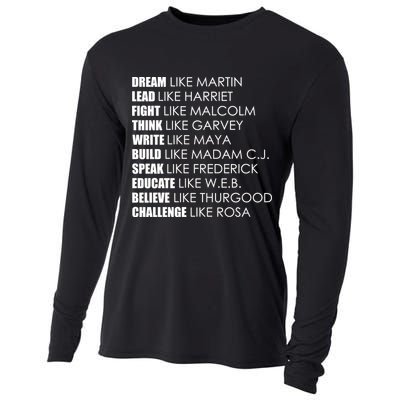 Dream Lead Fight Think Write Build Speak Educate Believe Challenge Cooling Performance Long Sleeve Crew