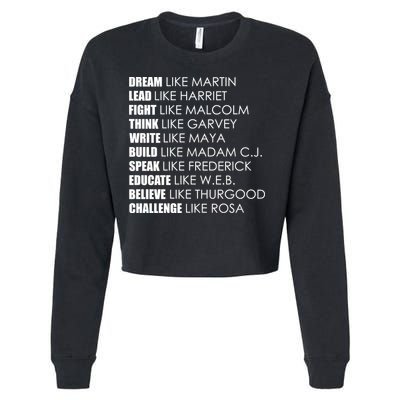 Dream Lead Fight Think Write Build Speak Educate Believe Challenge Cropped Pullover Crew